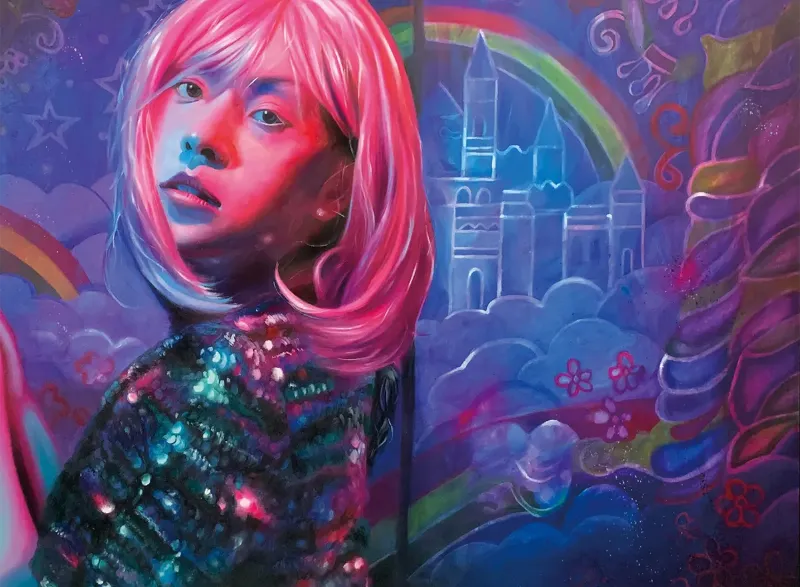 畫室學生壓克力作品畫畫課